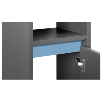 LIVARNO home Badezimmer-Hochschrank Oslo, anthrazit - B-Ware neuwertig