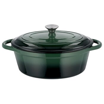 SILVERCREST® Gusseisen-Bräter, 29 cm / 4.8 L, grün - B-Ware sehr gut