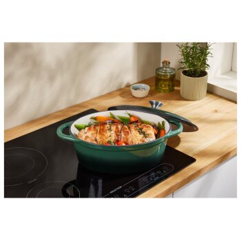 SILVERCREST® Gusseisen-Bräter, 29 cm / 4.8 L, grün - B-Ware sehr gut