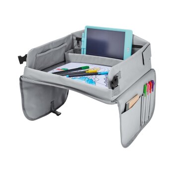 ULTIMATE SPEED® Tragbarer Reise- und Spieltisch, mit integrierter Tablet-Halterung (Grau) - B-Ware sehr gut