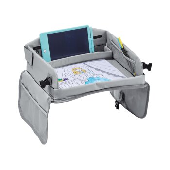 ULTIMATE SPEED® Tragbarer Reise- und Spieltisch, mit integrierter Tablet-Halterung (Grau) - B-Ware sehr gut