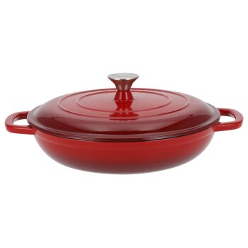 SILVERCREST® Gusseisenservierpfanne ? 30cm / 3,7 Liter (Rot) - B-Ware gut
