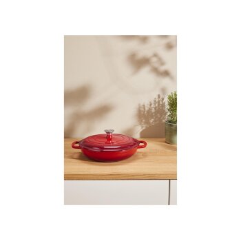 SILVERCREST® Gusseisenservierpfanne ? 30cm / 3,7 Liter (Rot) - B-Ware gut