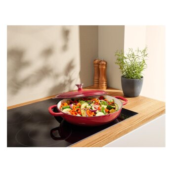 SILVERCREST® Gusseisenservierpfanne ? 30cm / 3,7 Liter (Rot) - B-Ware gut