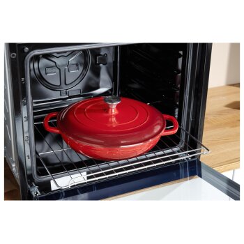 SILVERCREST® Gusseisenservierpfanne ? 30cm / 3,7 Liter (Rot) - B-Ware gut