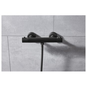 LIVARNO home Thermostat-Duscharmatur / Thermostat-Wannenfüllarmatur (Duscharmatur, Schwarz) - B-Ware sehr gut