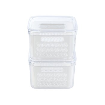 LIVARNO HOME Frischhaltebox / Frischhalteboxen-Set, mit herausnehmbarer Abtropfeinsatz (klein 2er, weiß) - B-Ware sehr gut