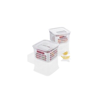 LIVARNO HOME Frischhaltebox / Frischhalteboxen-Set, mit herausnehmbarer Abtropfeinsatz (klein 2er, weiß) - B-Ware sehr gut