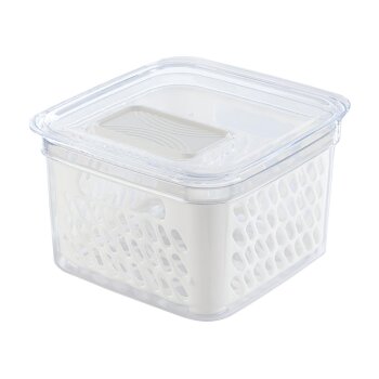 LIVARNO HOME Frischhaltebox / Frischhalteboxen-Set, mit herausnehmbarer Abtropfeinsatz (klein 2er, weiß) - B-Ware sehr gut
