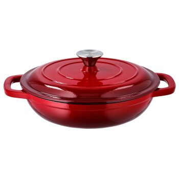 SILVERCREST® Servierpfanne Gusseisen 26 cm / 2,4 Liter (Rot) - B-Ware sehr gut