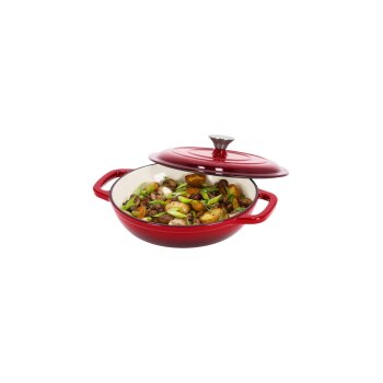 SILVERCREST® Servierpfanne Gusseisen 26 cm / 2,4 Liter (Rot) - B-Ware sehr gut