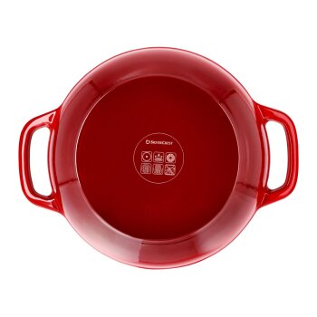 SILVERCREST® Servierpfanne Gusseisen 26 cm / 2,4 Liter (Rot) - B-Ware sehr gut