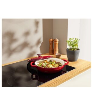 SILVERCREST® Servierpfanne Gusseisen 26 cm / 2,4 Liter (Rot) - B-Ware sehr gut
