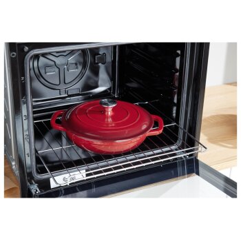 SILVERCREST® Servierpfanne Gusseisen 26 cm / 2,4 Liter (Rot) - B-Ware sehr gut