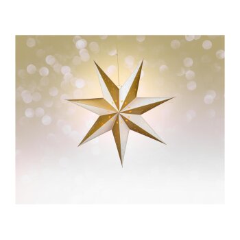 LIVARNO home Weihnachtsstern Papier LED (cremeweiß/gold) - B-Ware sehr gut