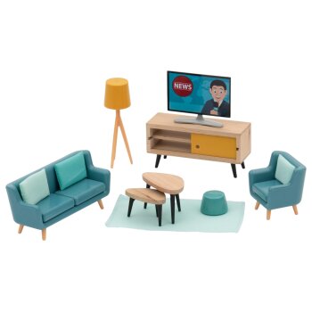 lupilu® Puppenhaus- Zubehör (Wohnzimmer) - B-Ware neuwertig