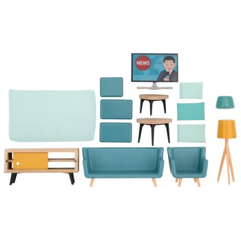 lupilu® Puppenhaus- Zubehör (Wohnzimmer) - B-Ware neuwertig