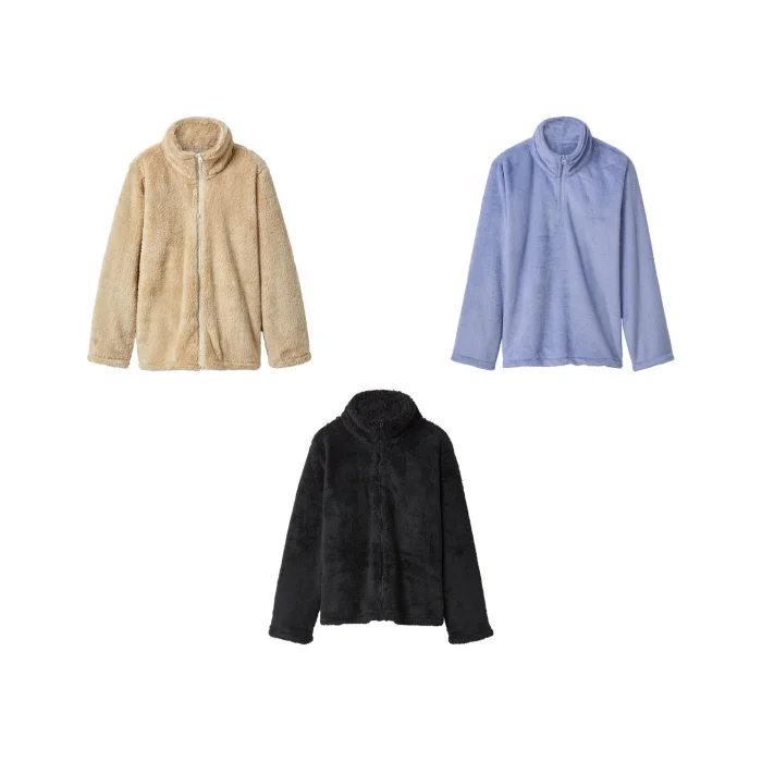 esmara® Damen Teddy-Fleecejacke / Fleecepullover -...