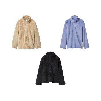 esmara® Damen Teddy-Fleecejacke / Fleecepullover -...