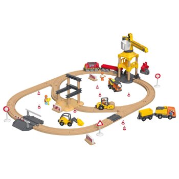 lupilu® Eisenbahn-Set, Baustelle - B-Ware neuwertig