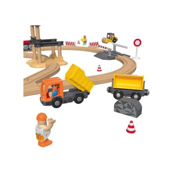 lupilu® Eisenbahn-Set, Baustelle - B-Ware neuwertig
