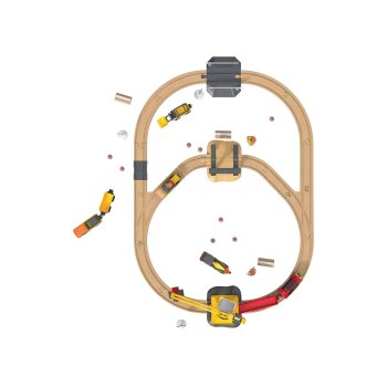 lupilu® Eisenbahn-Set, Baustelle - B-Ware neuwertig