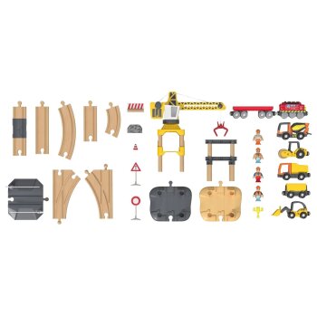 lupilu® Eisenbahn-Set, Baustelle - B-Ware neuwertig