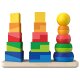 Playtive Regenbogen-Stapelwürfel / Regenbogen-Legespiel / Regenbogen-Stecktürme / Mosaik-Spiel (Steckturmblock mit 3 Türmen) - B-Ware sehr gut