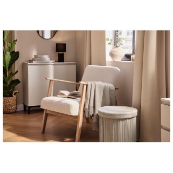 LIVARNO® Sitzhocker aus weichem Samt (Grau) - B-Ware sehr gut