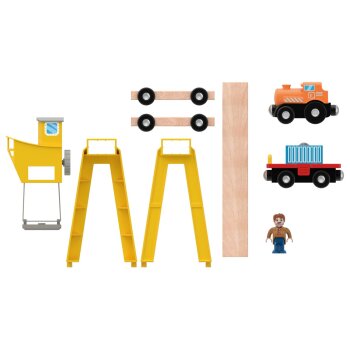 lupilu® Verladekran / Tunnel / Bogenbrücke / Mechanischer Bahnübergang, 5-teilig / 7-teilig - B-Ware