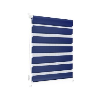 Lichtblick Duo-Rollo Klemmfix, ohne Bohren, verspannt, blickdicht, ab 45 x 150 cm (Blau, 100 x 150 cm) - B-Ware neuwertig