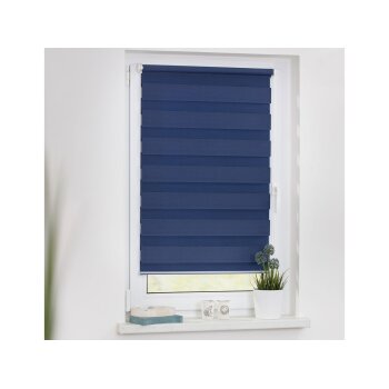 Lichtblick Duo-Rollo Klemmfix, ohne Bohren, verspannt, blickdicht, ab 45 x 150 cm (Blau, 100 x 150 cm) - B-Ware neuwertig
