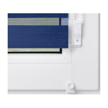 Lichtblick Duo-Rollo Klemmfix, ohne Bohren, verspannt, blickdicht, ab 45 x 150 cm (Blau, 100 x 150 cm) - B-Ware neuwertig