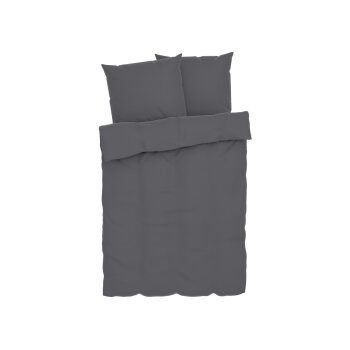 LIVARNO home Musselin-Bettwäsche, 200 x 220 cm (Dunkelgrau) - B-Ware neuwertig