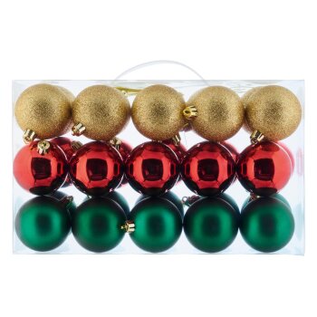 LIVARNO home Christbaumschmuck 30er, 5cm (grün, rot,...