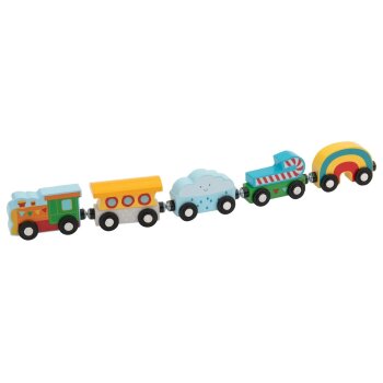 LUPILU® Lastzug / Feuerwehrzug / Kinderzug / Güterzug, 5-teilig (Kinder Zug) - B-Ware sehr gut