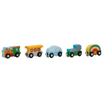 LUPILU® Lastzug / Feuerwehrzug / Kinderzug / Güterzug, 5-teilig (Kinder Zug) - B-Ware sehr gut