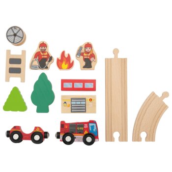LUPILU® Bahnset Bauernhof / Prinzessin / Feuerwehr / Polizei - B-Ware