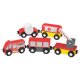 LUPILU® Lastzug / Feuerwehrzug / Kinderzug / Güterzug, 5-teilig - B-Ware