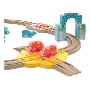 lupilu® Holz Eisenbahnset »Montessori-Set / Unterwasserwelt« - B-Ware