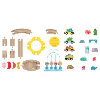 lupilu® Holz Eisenbahnset »Montessori-Set / Unterwasserwelt« - B-Ware