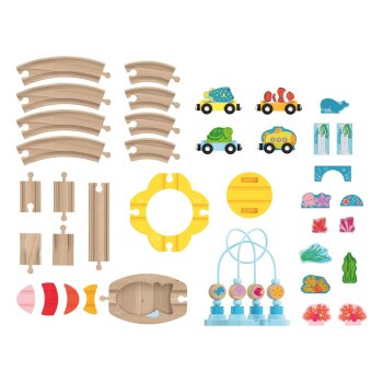 lupilu® Holz Eisenbahnset »Montessori-Set / Unterwasserwelt« - B-Ware