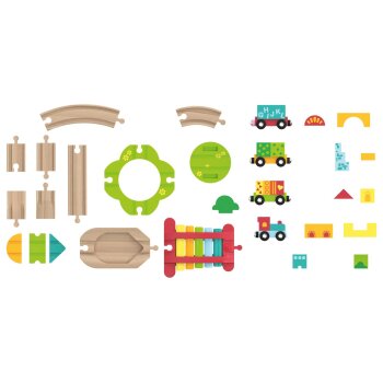 lupilu® Holz-Eisenbahnsets - B-Ware