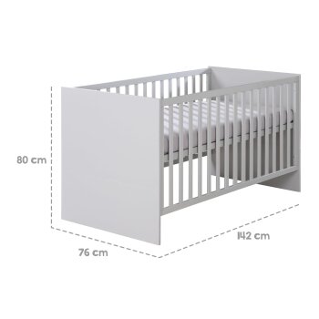 roba Kombi-Kinderbett Lea, 70 x 140 cm, grau - B-Ware Transportschaden Kosmetisch
