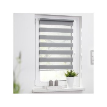 Lichtblick Duo Rollo Klemmfix, ohne Bohren, ab 45 x 150 cm (Grau, 70x220 cm) - B-Ware neuwertig