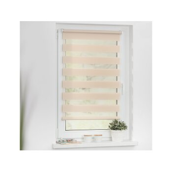 Lichtblick Duo-Rollo Klemmfix, ohne Bohren, verspannt, blickdicht, ab 45 x 150 cm (Creme, 70 x 150 cm) - B-Ware neuwertig