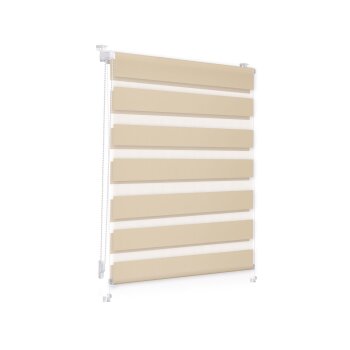 Lichtblick Duo-Rollo Klemmfix, ohne Bohren, verspannt, blickdicht, ab 45 x 150 cm (Creme, 70 x 150 cm) - B-Ware neuwertig
