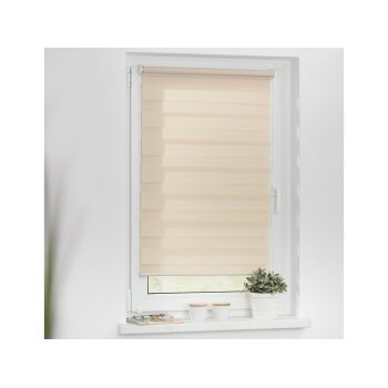 Lichtblick Duo-Rollo Klemmfix, ohne Bohren, verspannt, blickdicht, ab 45 x 150 cm (Creme, 70 x 150 cm) - B-Ware neuwertig