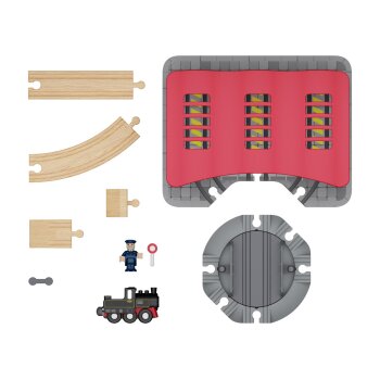 lupilu® Lokschuppen / Bahnhof / Weichenhäuschen / Verladestation, 13-teilig / 8-teilig / 4-teilig / 15-teilig - B-Ware