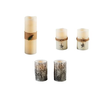 LIVARNO home Echtwachskerze mit Dekoration LED mit...